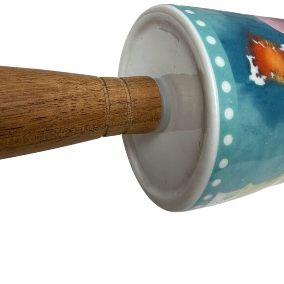 The Pioneer Woman Rolling Pin Floral Ceramic Wood Handles Breezy Blossoms - Picture 11 of 11